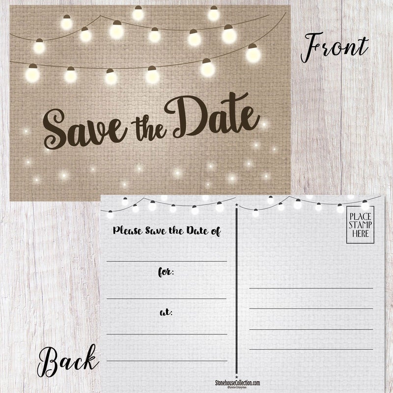 Stonehouse Collection | Save The Date Postcards | 40 Wedding, Baby Shower, Birthdays, Celebration Announcements Postcards | Made in the USA - Image 3